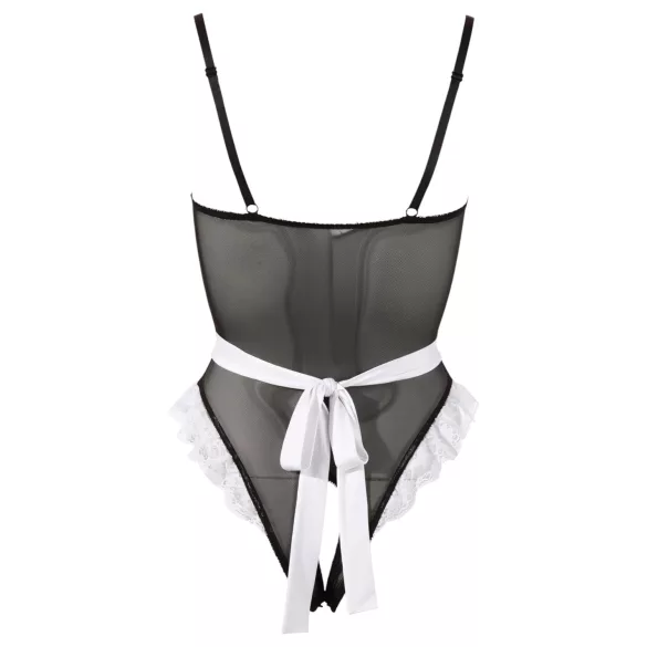 Cottelli - erotický kostým pokojské - body - černá - XL