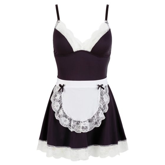 Cottelli - sexy šaty pokojské se zástěrou (černobílé) - XL