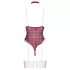 Cottelli - body set - kostkovaný vzor - červená - L