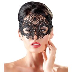   Cottelli - vyšívaná, krajková maska na obličej (černá)