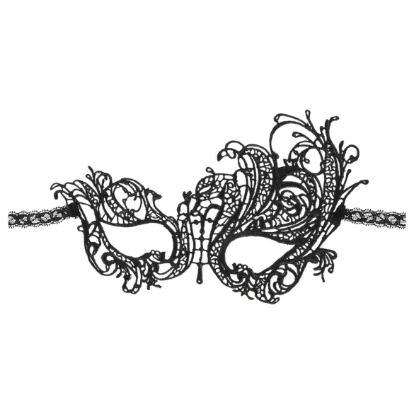 Cottelli - Erotická maska - vyšívaná, asymetrická - černá