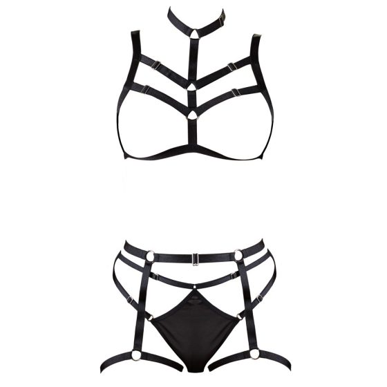 Cottelli - třídílná souprava erotického prádla- černá (S-L)
