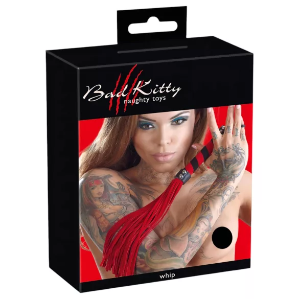 Bad Kitty - bič z umělé kůže - červený