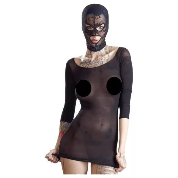 Bad Kitty - erotická maska na orální sex - krajka
