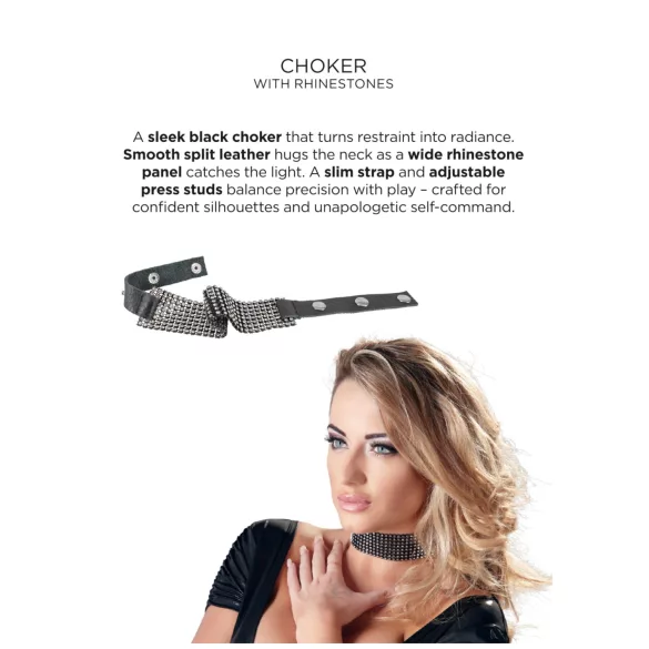 Bad Kitty - obojek s kamínky - černý