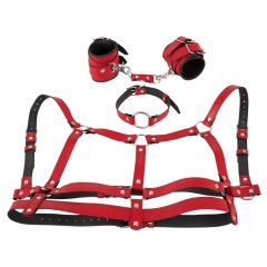 Bad Kitty - binding set with harness (4 parts) - red