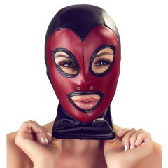 Bad Kitty - lesklá maska ​​​ - černo-červená (S-L)