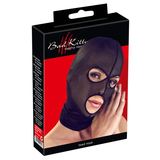 Bad Kitty - síťovaná maska ​​na hlavu (černá)