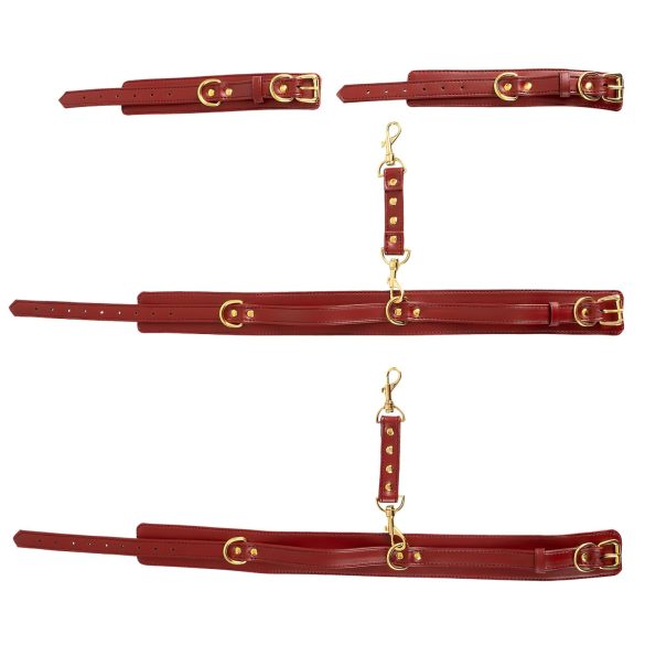 Bad Kitty - Ruce k stehenům sada pout (červená)