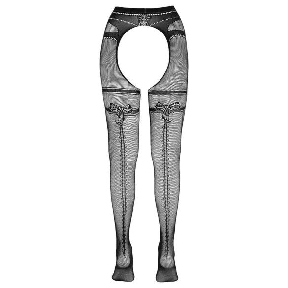 Cottelli - Síťované punčochy s otevřeným rozkrokem - černé - L/XL