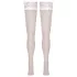 Cottelli - samodržící punčochy s krajkou a květinami - bílá - 4/L