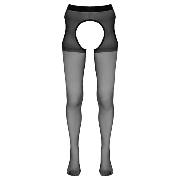 Cottelli - otevřené (s rozkrokem) punčochové kalhoty (černé) - L/XL