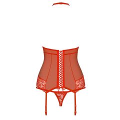 Obsessive 838-COR-3 - Lace-Top Neckband with Red Lace (Red)