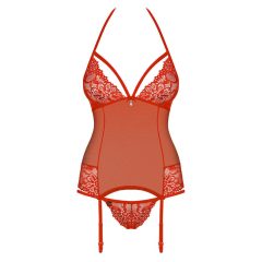 Obsessive 838-COR-3 - Lace-Top Neckband with Red Lace (Red)