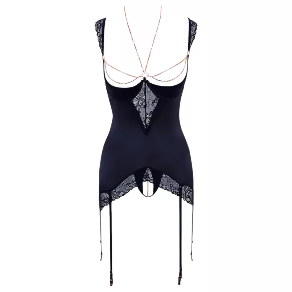 Abierta Fina - třpytivý řetízkový top a tanga (černá) - 85B/L