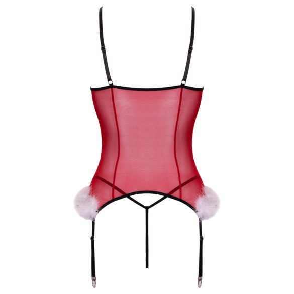 Cottelli - vánoční spodní prádlo set (červená) - L/XL