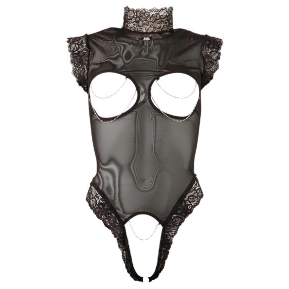 Abierta Fina - erotické body - síťované - černé