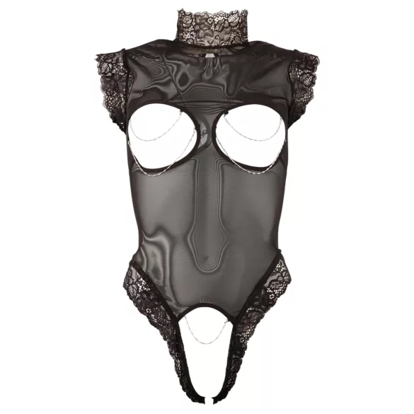 Abierta Fina - erotické body - síťované - černé - M