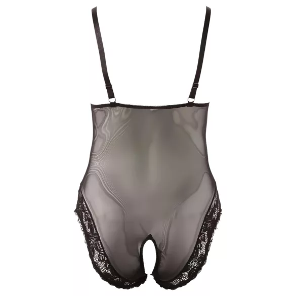 Cottelli Plus Size - krajkové body - černé - XXXL