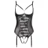 Abierta Fina - otevřené body s krajkou a pásky - černé - 85B/L