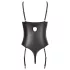 Abierta Fina - otevřené body s krajkou a pásky - černé - 85C/L