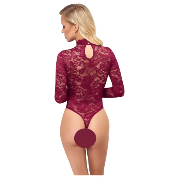 Cottelli - průhledné krajkové body (červené) - L