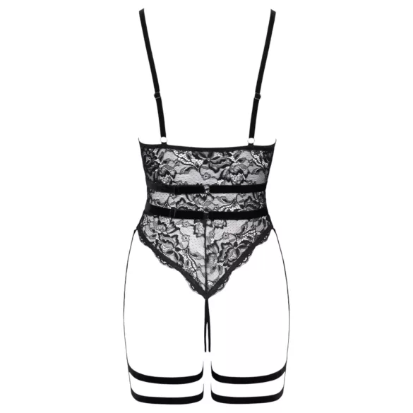 Cottelli - otevřený body s pásky - černé - M