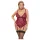 Cottelli Curves - krajková body s řetízkem - červená
