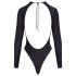 Cottelli - třpytivý body s otevřenými zády (černý) - M