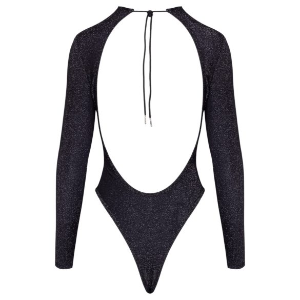 Cottelli - třpytivý body s otevřenými zády (černý) - L