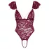Cottelli - krajkový body s perlami - červený - M