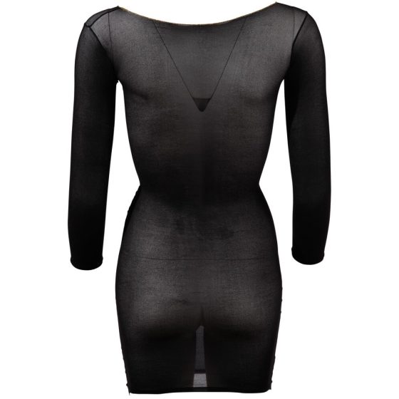 NO:XQSE - průsvitné punčochové šaty s dlouhým rukávem - černé (S-L)