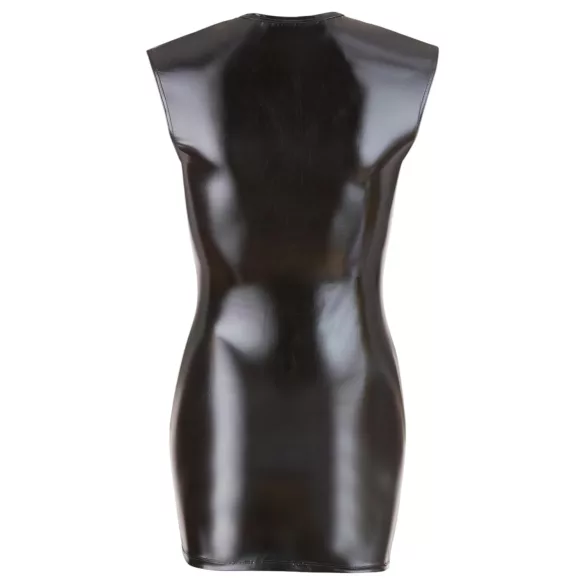 Cottelli - dámské mini šaty bez rukávů - lesklé - černé - M