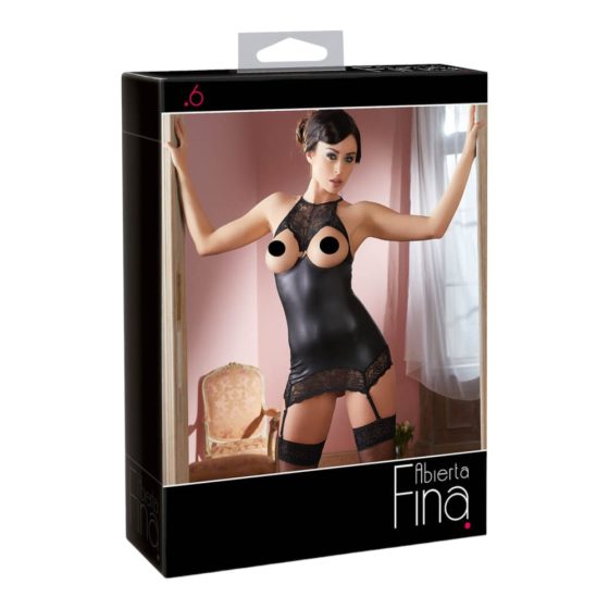 Abierta Fina - bold sparkle - mini šaty (černé) - XL