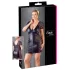 Cottelli Plus Size - krajkové šaty s mašlí - černé - 4XL