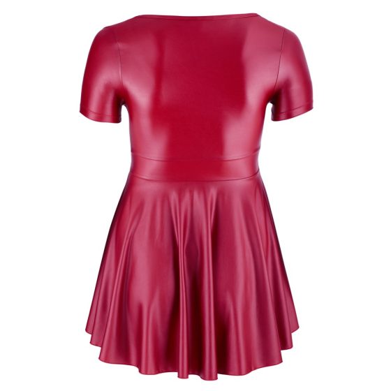 Cottelli Plus Size - mini šaty áčkového střihu (vínová) - XL