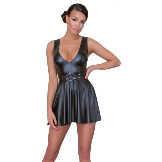 Cottelli - plisované šaty s páskem (černé) - M