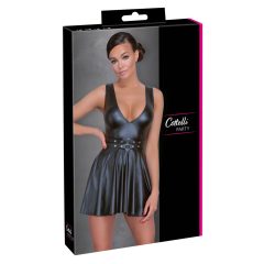 Cottelli - plisované šaty s páskem (černé) - L