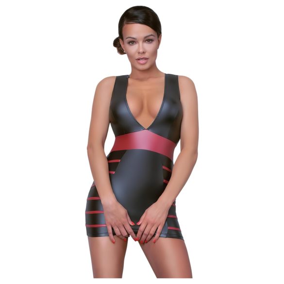 Cottelli Party - pruhované, přiléhavé šaty (černá-červená) - L