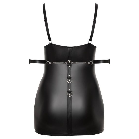 Cottelli Plus Size - Mini šaty bez ramínek s manžetami (černé)