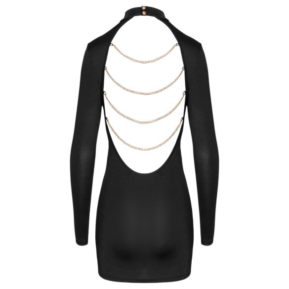 Cottelli - mini šaty s otevřenými zády a řetízky - černé