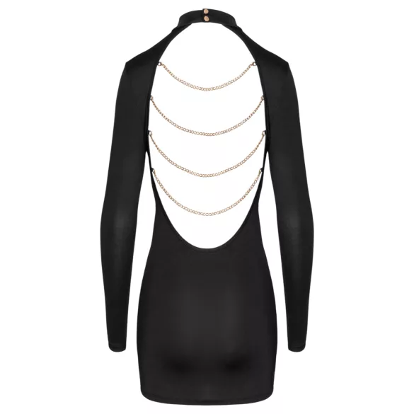 Cottelli - mini šaty s otevřenými zády a řetízky - černé - L