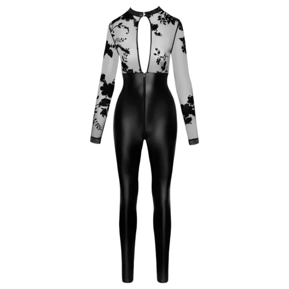 Noir - overal s krajkovým vrškem (černá) - L