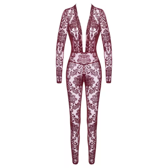 Noir Kink Royal - průsvitný catsuit - červená - M