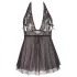 Cottelli Plus Size - babydoll s krajkou - černá - plus size - 4XL