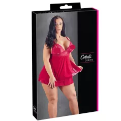  Cottelli Plus Size - babydoll s krajkou - červená, plus size - 2XL