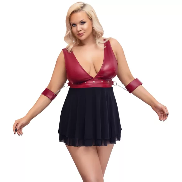 Cottelli Bondage Plus Size - červené babydoll