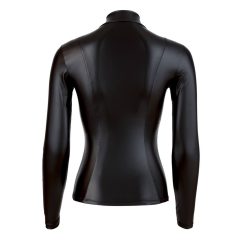   Cottelli - Women's long sleeve top with shiny sleeves (black)