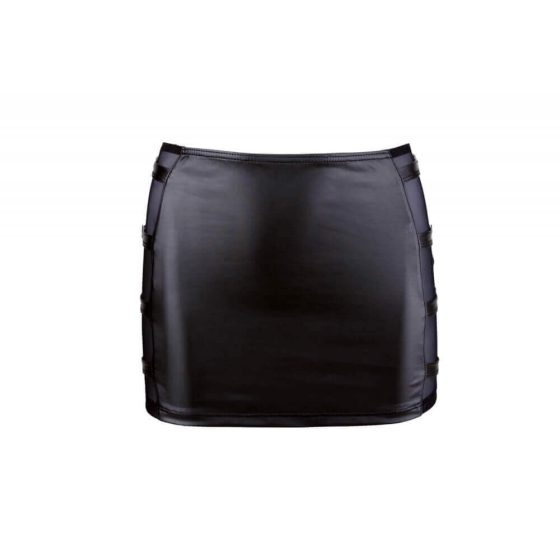Cottelli - lesklá mini sukně se sponou (černá) - M
