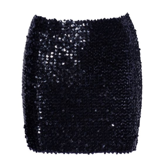 Cottelli Party - lesklá sukně s flitry (černá)